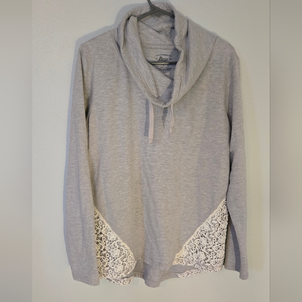G.H. Bass Funnel Neck Sweatshirt Size Large